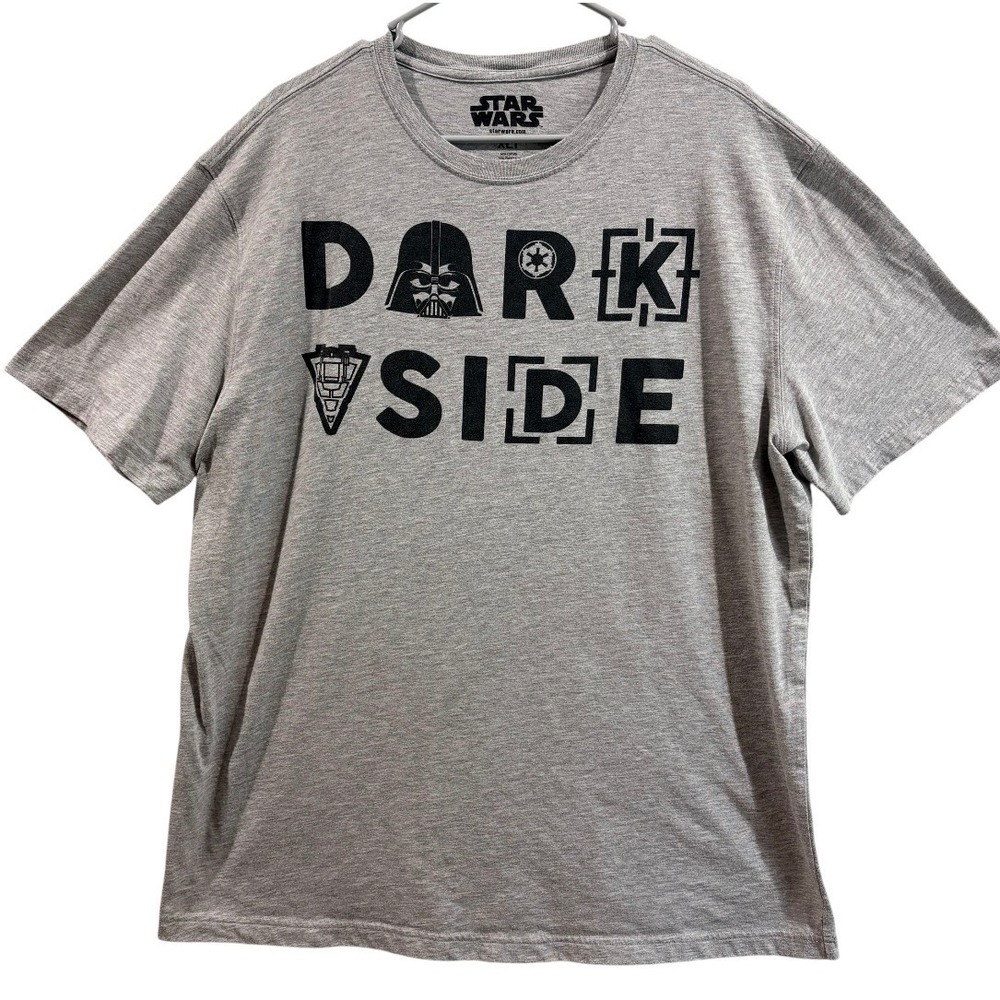 Star Wars T-Shirt Mens XLT Grey Excellent Dark Side Darth Vader Graphic Tee